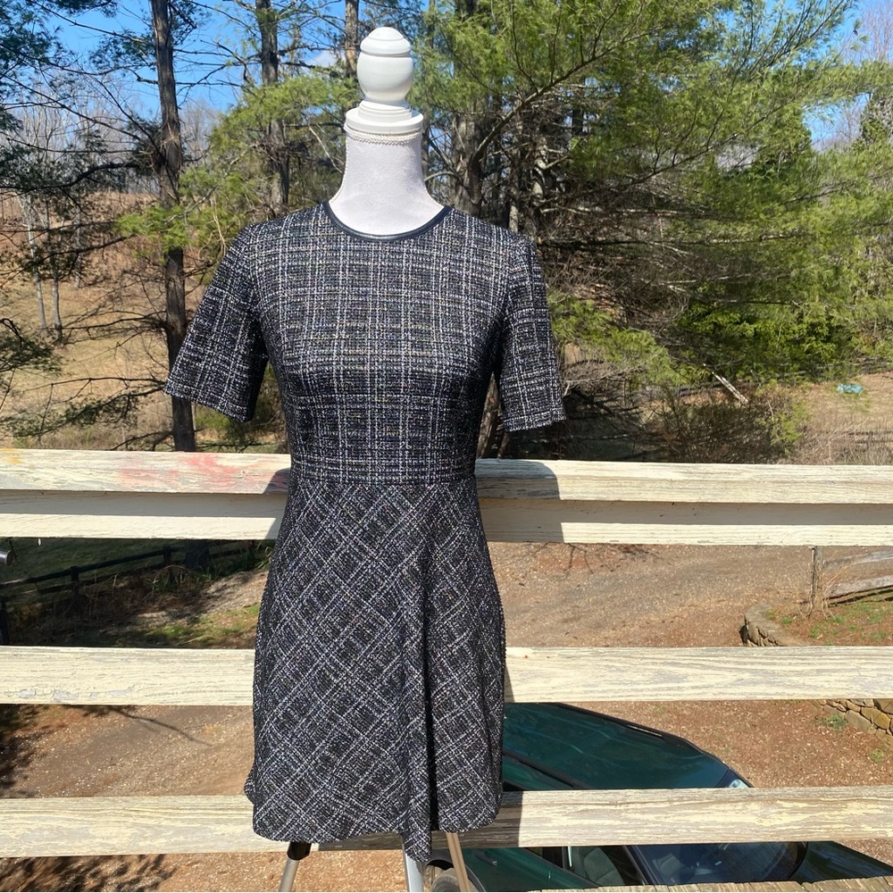 Calvin Klein Black and White Checkered Mini Dress